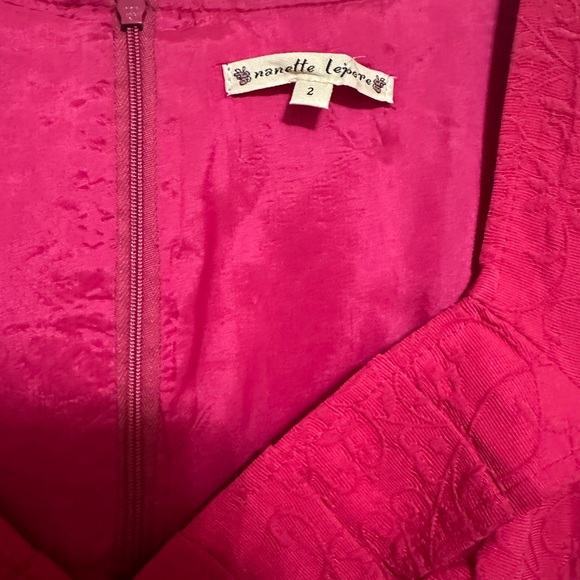Nanette Lepore Vintage Magenta Brocade Cocktail Dress Size 2 - Picture 6 of 6